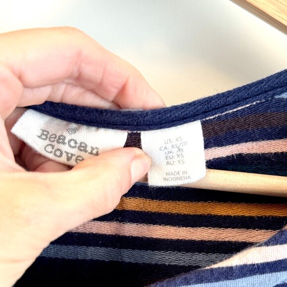 Beacon Cove Cotton Blend Size XS Striped Summer Dress French Terry - Picture 5 of 7